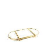 Mikasa Moor Rengi Oval Aynalı Metal Jardinyer Tepsi 25x50 Cm - Altın