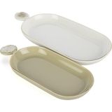 Mikasa Moor Rosaria Krem Beyaz 2li Oval Tabak 30X14-26X11CM - yok - Renkli