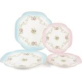 Mikasa Moor Rose Charm Porselen 2'li Pasta Tabağı ve 2li Servis Tabağı Seti - Standart