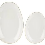 Mikasa Moor Triangular Gold 2'li 34x27 cm Oval Servis Tabağı