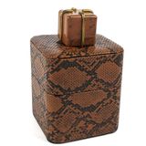 Mikasa Moor Turuncu Yılan Deri Takı Kutusu 13x13x14cm