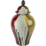 Mikasa Moor Yeşil Bordo Küp Kapaklı Porselen Vazo 27 x 47 cm - Standart