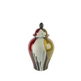 Mikasa Moor Yeşil Bordo Küp Kapaklı Porselen Vazo 27 X 47 Cm