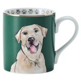 Mikasa Porselen Modern Kupa, 280ml, Labrador Baskı, Yeşil