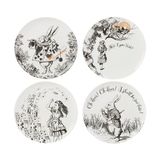 Mikasa x V&a Alice In Wonderland Porselen Fine China 21CM Pasta Tabak Seti 4lü - 100 ml - Çok Renkli