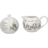 Mikasa x V&a Alice In Wonderland Porselen Krema ve Şekerlik Seti - Çok Renkli