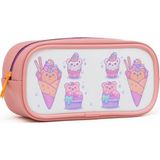Mikasso 01112 Pembe Renk Ayıcık Desenli Pvc Şeffaf Su Geçirmez Tek Bölmeli Kalemlik Kalem Kutusu Tekstil Ekr - Çok Renkli