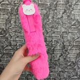 Mikasso 1 Adet 26 cm Tüylü Uzun Boy Jel Kalem Tükenmez Jel Kalem Pembe - Çok Renkli