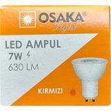 Mikasso (1 Adet) 7W Kırmızı Işık GU10 Duylu LED Çanak Ampul