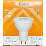 Mikasso (1 Adet) 7W Yeşil Işık GU10 Duylu LED Çanak Ampul