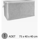 Mikasso 1 Adet Maxi 75 x 40 x 40 cm Katlanabilir Yıkanabilir Fermuarlı Kulplu Yastık Yorgan Hurcu Nefes Alab