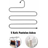 Mikasso 1 Adet Metal 5 Katlı Pantolon Eşarp Askısı MIT1029 Metal Metalik