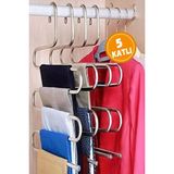 Mikasso 1 Adet Metal Pantolon Eşarp Askısı 5 Katlı Metal Beyaz Tr