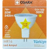 Mikasso (1 Adet) Osaka 12VOLT 7W (50W) Sarı (3000K) Gu5.3 Duylu (Iğne Bacak) LED Spot Ampul