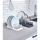 Mikasso 1 Adet Raffy 6 Bölmeli Tencere Kapak Tabak Düzenleyici Organizer G-234 Plastik 10 x 15 Beyaz Tr