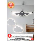 Mikasso 1 Adet Uçak 2 Adet Bulut LED Işık Gece Lambası Bebek Çocuk Odası Duvar Dekorasyon Aydınlatma Lamba A - Çok Renkli
