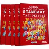 Mikasso 1.sınıf Harf Örnekli Standart Güzel Yazı Defteri 5 Li Set Karton Düz Renkli Küçük Boy Kırmızı Okul D - Çok Renkli