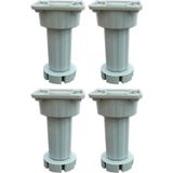Mikasso 10-15 cm Ayarlı Yuvarlak Mutfak Dolap Ayağı Montaj Vidaları Dahil Gri (4 Adet) Gri