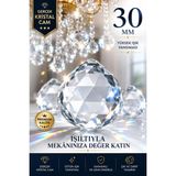 Mikasso 10 Adet || 30 mm Kristal Orijinal Avize Taşı || Cam Avize Taşı Avize Yedek Parça || Şeffaf Kristal T - Çok Renkli