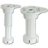 Mikasso (10 Adet) Ayarlanabilir Plastik Baza Ayağı 10-15 Cm, Çok Amaçlı Dolap Ayağı Gri