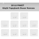 Mikasso 10 Adet Güçlü Kendinden Yapışkanlı Kanca Su Geçirmez Askı Turuncu Askı Seti Ch Turuncu
