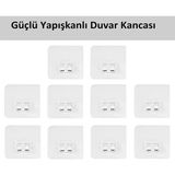 Mikasso 10 Adet Güçlü Yapışkanlı Askı Tırnaklı Askı Ultra Güçlü Sticker Askı Plastik Turuncu Tr