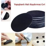 Mikasso 10 Adet Halı Kilim Koltuk Örtüsü Sabitleyici Kaydırmaz Cırt Yıkanabilir Kendinden Yapışkanlı Ped Siy