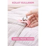 Mikasso 10 Adet Iğnesiz Yorgan Çarşaf ve Perde Tutucu Sabitleyici Kaydırmaz Nevresim Örtü Düzenleyici Klips