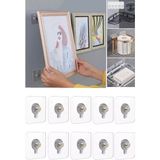 Mikasso 10 Adet Kiracılar Için Şeffaf Yapışkan Çivi Fotoğraf Çerçevesi Kolay Mutfak Banyo Duvar Askı Kanca B - Çok Renkli