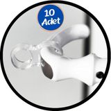Mikasso 10 Adet Plastik Pvc Şeffaf Kapı Kolu Tutucu Tutacağı Durdurucu Pencere Tamponu Stoperi Elastik