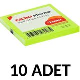 Mikasso 10 Adet Postit 75MM X75MM Yapışkanlı Kağıt 80 Yaprak Yeşil Yapışkanlı Not Kağıdı - Çok Renkli