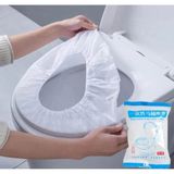 Mikasso 10 Adet Tuvalet Klozet Kapağı Filesi Hijyenik Su Geçirmez Wc Kılıf Beyaz Plastik