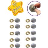 Mikasso 10 Adet Vida Kapatıcı Kapağı 20 mm Metal Vida Tapası Tıpası Dekoratif Vida Gizleyici Krom Bej