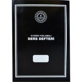 Mikasso 10 Ders Yoklamalı Ders Defteri 28X41 Siyah Plastik Kapak Yumuşak Çizgili Belirtilmemiş Orta Boy Siya - Çok Renkli