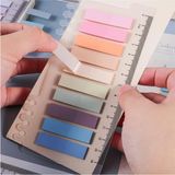 Mikasso 10 Renk Pastel Açık Tonlar Sticky Cetvelli Şeffaf Postit - Çok Renkli