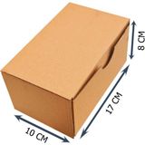 Mikasso 10 x 17 x 8 cm 25 Adet Kilitli Kutu | E-Ticaret Kargo Kutusu | Kargo Kutusu | Butik Kutu Kahverengi