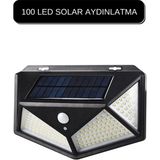 Mikasso 100 Ledli Solar Güneş Enerjili Hareket Sensörlü Bahçe Balkon Garaj Ev Aydınlatma Lambası - Çok Renkli