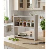 Mikasso %100 Mdf Mutfak Rafı Baharatlık Çok Amaçlı Raf Banyo Rafı Mutfak Düzenleyici Koton Gri Mdf Gri - Çok Renkli