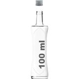 Mikasso 100 ml Şeffaf Piramit Sosluk Metal Gümüş Kapaklı 100 cc Kavisli Cam Şişe 1 Adet Gümüş