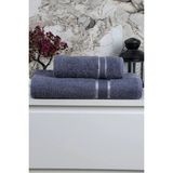 Mikasso %100 Pamuk 2 Parça Kadın/erkek Banyo Duş Hamam Havlu Seti 90X150 cm Pamuklu Gri - Çok Renkli