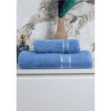 Mikasso %100 Pamuk 2 Parça Kadın/erkek Banyo Duş Hamam Havlu Seti 90X150 cm Pamuklu Mavi - Çok Renkli