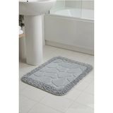 Mikasso %100 Pamuk Banyo Paspası 50X60 cm Yıkanabilir Su Emici Ayak Havlusu Desenli Banyo Halısı Gri %100 Pa - Çok Renkli