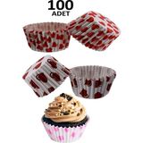 Mikasso 100'LÜ Muffin Kağıdı Kek Kalıbı Desenli Kağıt Çok Renkli