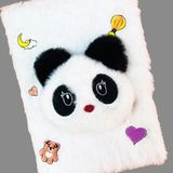 Mikasso 101 Peluş Hatıra Defteri Panda Yumuşak Düz Çizgili Orta Boy Mor Not Defteri A5 80 Yaprak - Çok Renkli
