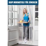 Mikasso 105X205CM Mıknatıslı Kapı Tülü Sineklik Tül