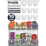 Mikasso 10'lu Buzdolabı Kapak Içi Düzenleyici Organizer Mutfak Banyo Pratik Wish Organizer Plastik Çok Renkl