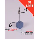 Mikasso 10'lu Metal Not Tutucu Metal Kıskançlı Notluk Gri Masaüstü Not Tutacağı Küp Not Kağıdı Fdm Baskı - Çok Renkli