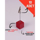 Mikasso 10'lu Metal Not Tutucu Metal Kıskançlı Notluk Kırmızı Masaüstü Not Tutacağı Küp Not Kağıdı Fdm Baskı - Çok Renkli