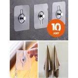 Mikasso 10'lu Set Süper Güçlü Kendinden Yapışkanlı Raf Çerçeve Tutucu Vidalı Kanca Askı (6x6 Cm) Plastik Bej - Çok Renkli