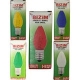 Mikasso 10W Beş Farklı Renk (Kırmızı, Sarı, Mavi, Yeşil, Günışığı) E14 Duylu Mum Ampul (Toplam 5 Adet) - Çok Renkli